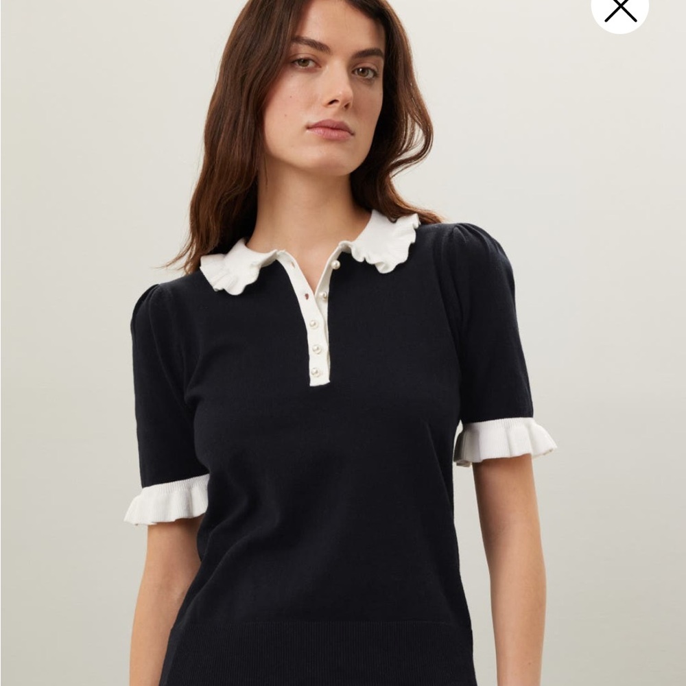 CeCe Ruffle Collar Polo